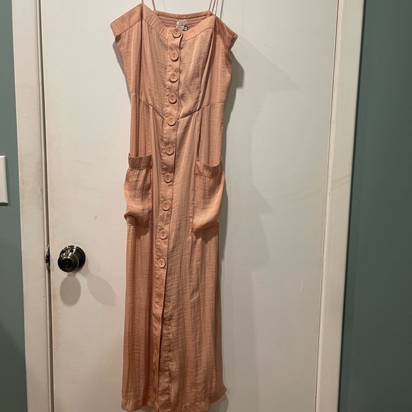 Urban Outfitters Gold Dust Tie Shoulder Midi Dress - Picture 2 of 11